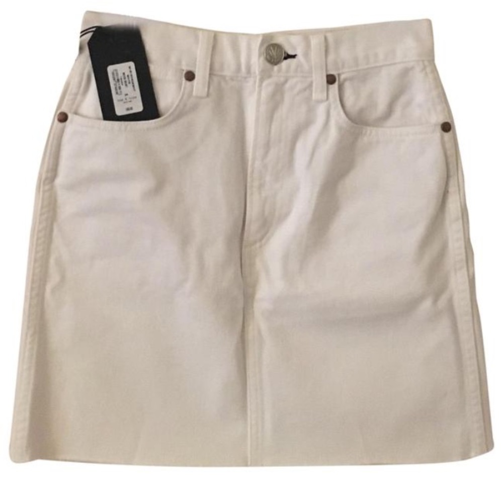 Rag and Bone White Jean Skirt